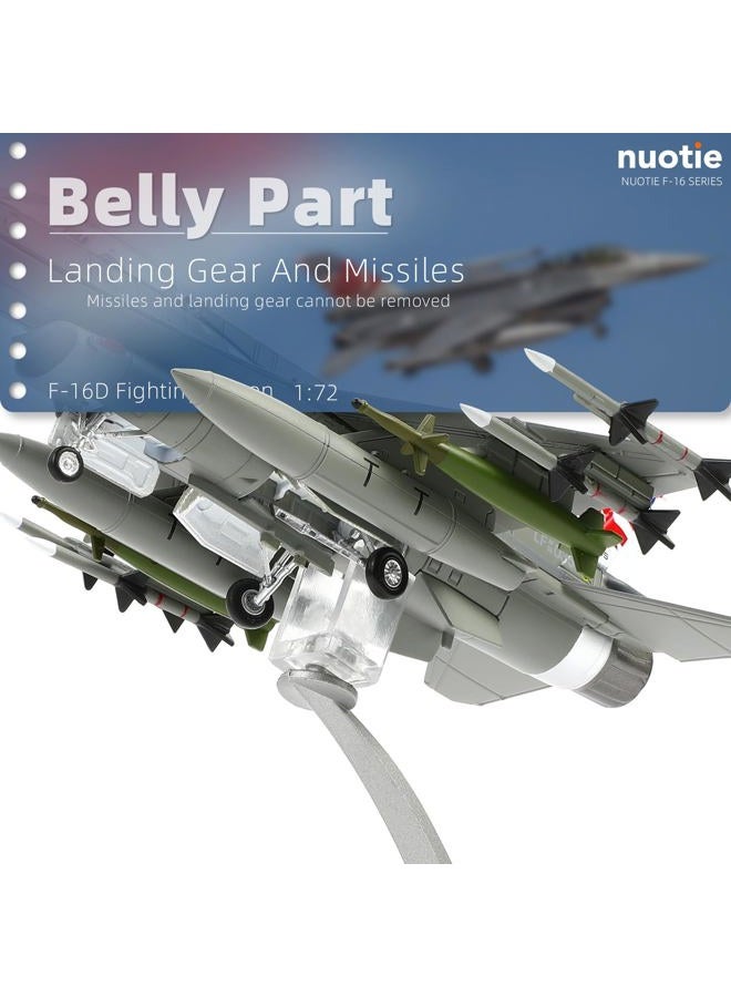NUOTIE 1/72 Scale F-16D Fighting Falcon Airplane Pre-Build Model Kits Finished Diecast Aircraft Metal Fighter Jet Model Display Collection or Gift (F-16D Singapore) - Image 5