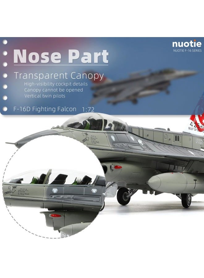 NUOTIE 1/72 Scale F-16D Fighting Falcon Airplane Pre-Build Model Kits Finished Diecast Aircraft Metal Fighter Jet Model Display Collection or Gift (F-16D Singapore) - Image 3