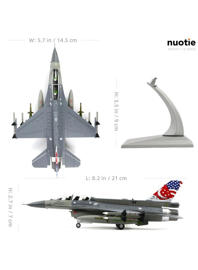 NUOTIE 1/72 Scale F-16D Fighting Falcon Airplane Pre-Build Model Kits Finished Diecast Aircraft Metal Fighter Jet Model Display Collection or Gift (F-16D Singapore) - Image 2