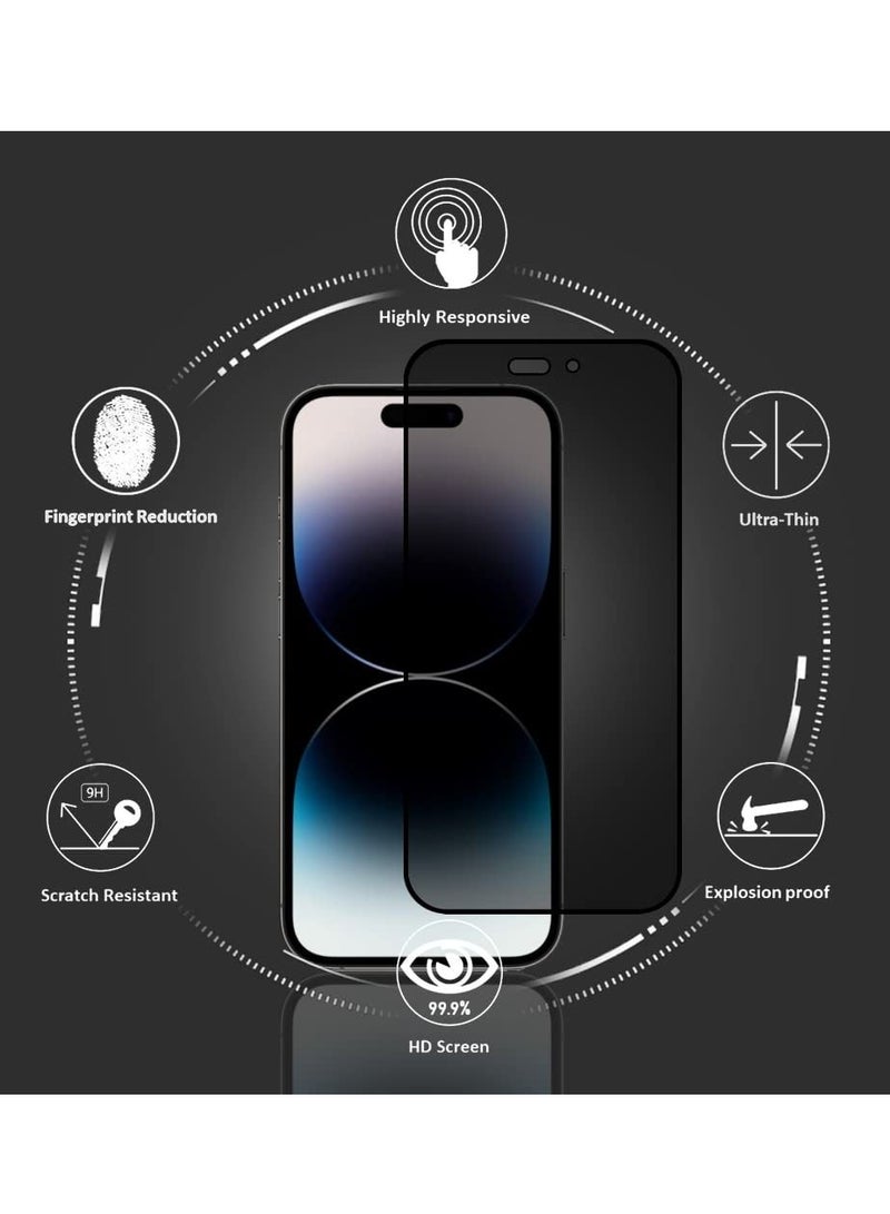 BORTONY Privacy Screen Protector Compatible with 14 Pro Max Privacy [9H Hardness] [Anti-scratch] Anti-spy Tempered Glass Film for Apple iPhone 14 Pro Max - Image 2