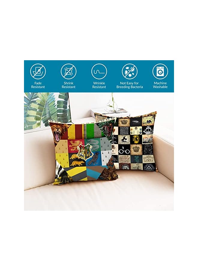 The Bros Pack of 4 Harry Potter Square Cushion Cover Both Sides Print Decorative Throw Pillow Cover Set with Zipper Closure Gift for Car Decor Living Room Sofa Bedding,45 x 45 cm - Image 3