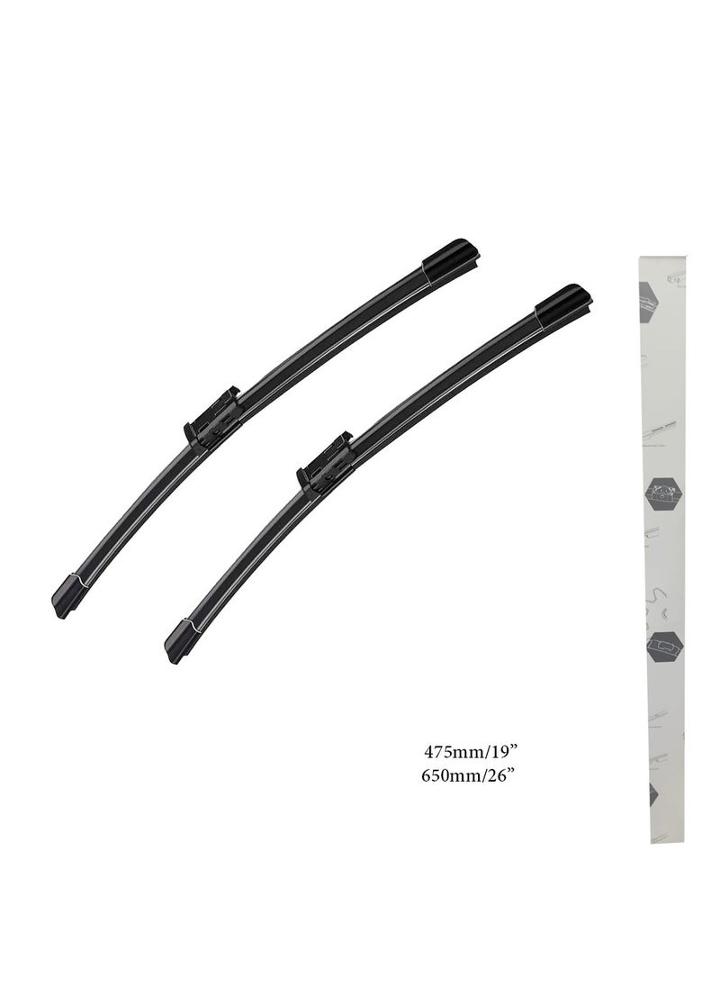 general brand - Car Windshield Wiper Set, High Quality Material, Size 475 Mm, 19 Inch - 650 Mm, 26 Inch, 2 Pieces, Volkswagen Passat 2021 - Image 1