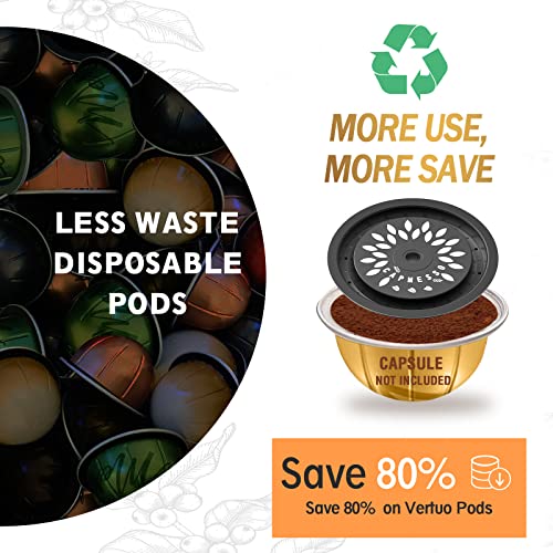 CAPMESSO Reusable Coffee Capsule Lids for Reusable Nespresso Pods Vertuoline, Food Grade Silicone Caps for Every Sizes of Refillable Vertuoline Pods with Scoop and Brush(3PCS Silicone Caps-NO PODS) - Image 3
