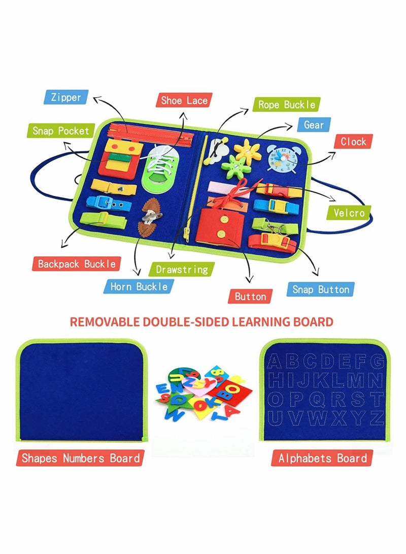 Y&D Busy Board Montessori Toys 20 in 1 Toddlers Sensory Gifts 2 3 4 Year Old Boys Girls for Fine Motor Skills Learn to Dress Early Educational - Image 4