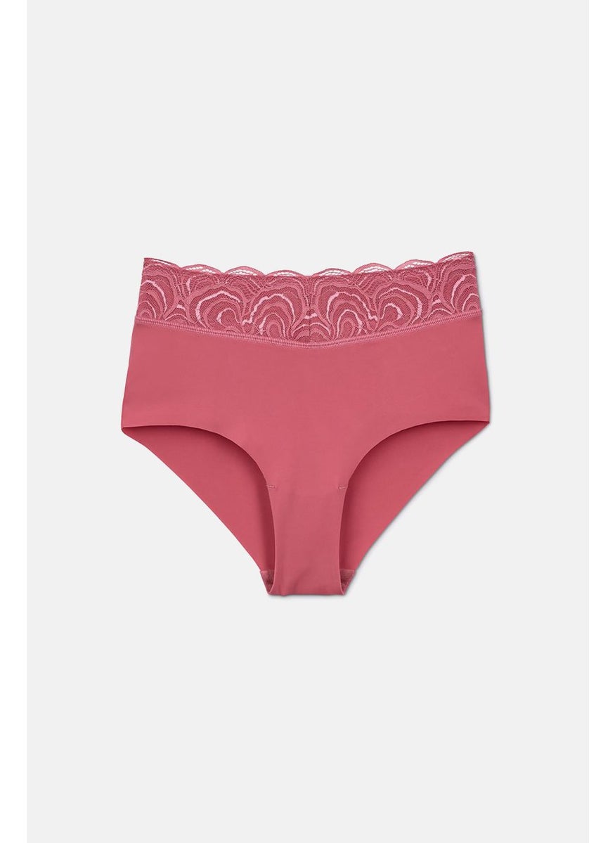 Tchibo Women High Waist Lace Panty Brief, Raspberry  - Image 2