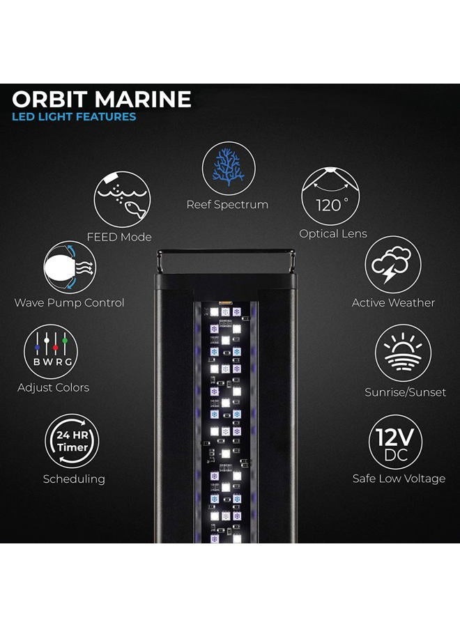 Current USA 36-48" Inch Orbit Marine LED Saltwater Reef Marine Aquarium Light | 24 Hour IR Lighting & eFlux Wave Pump Control | Adjustable Color Spectrum for Fish Tank (4102) - Image 2
