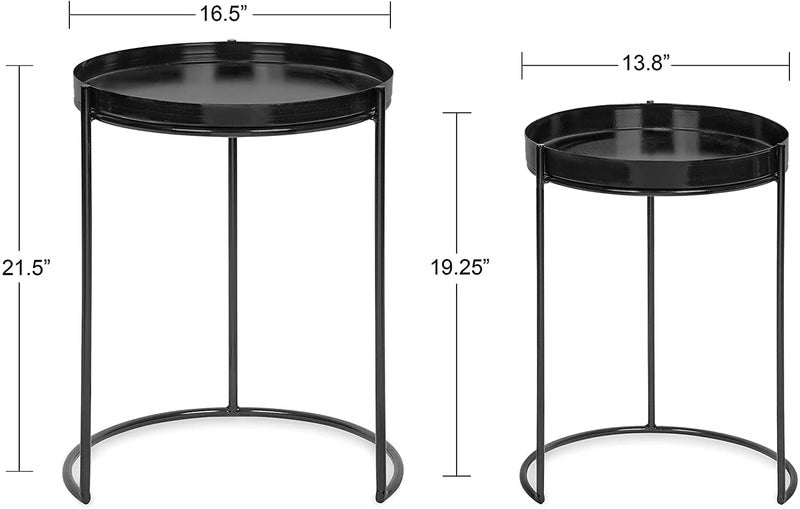 Generic Indian Decor 45771 Modern Nesting Tables Space Saving Design and Contemporary Elegance for Versatile Home Decor Black Set of 2  - Image 3