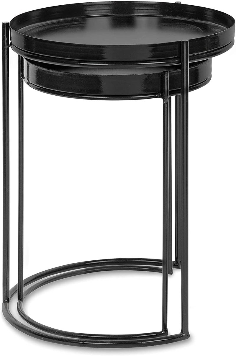 Generic Indian Decor 45771 Modern Nesting Tables Space Saving Design and Contemporary Elegance for Versatile Home Decor Black Set of 2  - Image 5