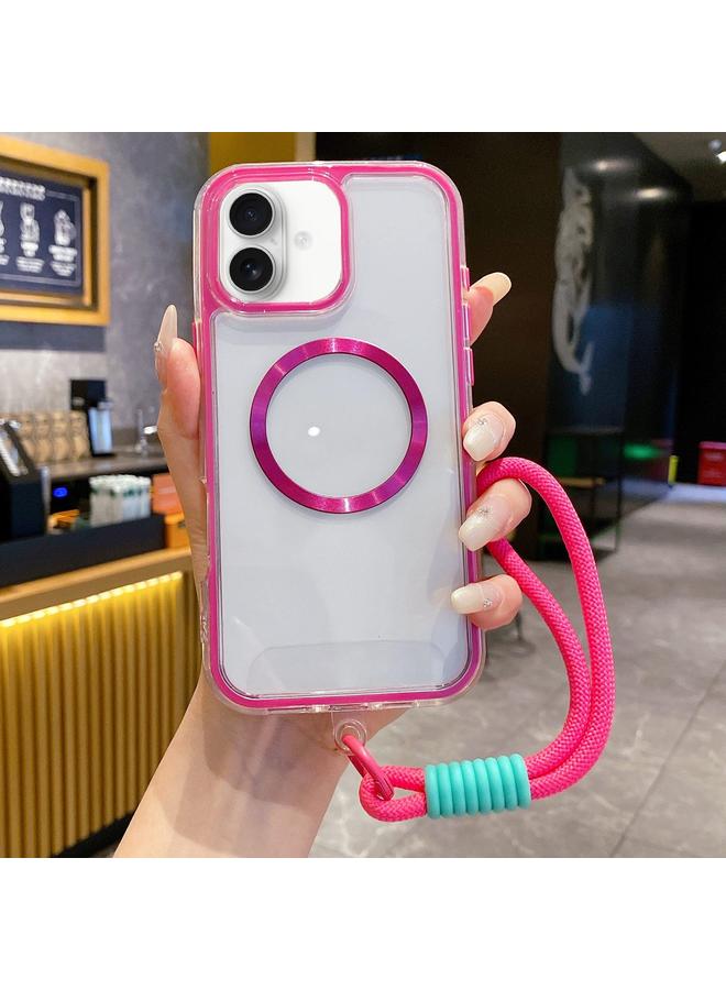 erorex Case For iPhone 16 Airbag 3 in 1 CD Texture MagSafe Phone Case with Strap - Image 1