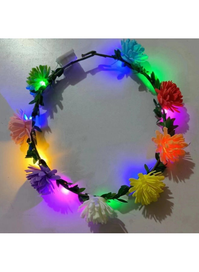 Special For Double Screw Compliance Colorful Luminous Headwear Spring Outing Scenic Spot Tourism Photo Show Stall Hot Headwear 