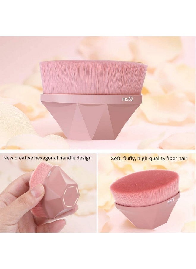 MSQ Foundation Brush Makeup Brush Kabuki Brush Liquid Brush Face Brush with Case, for Blending Liquid, Cream, Concealer Premium, Pink  - Image 4