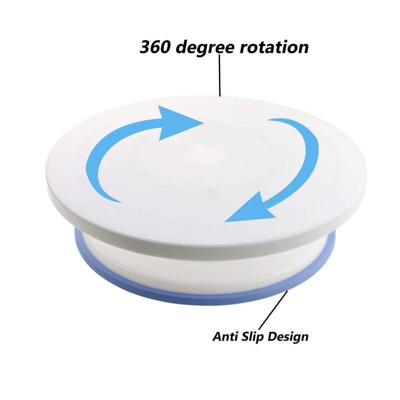Toriox Plastic Cake Turntable Table 360 Degree Rotating/Revolving Cake Decorating Stand (28CM) - Image 4
