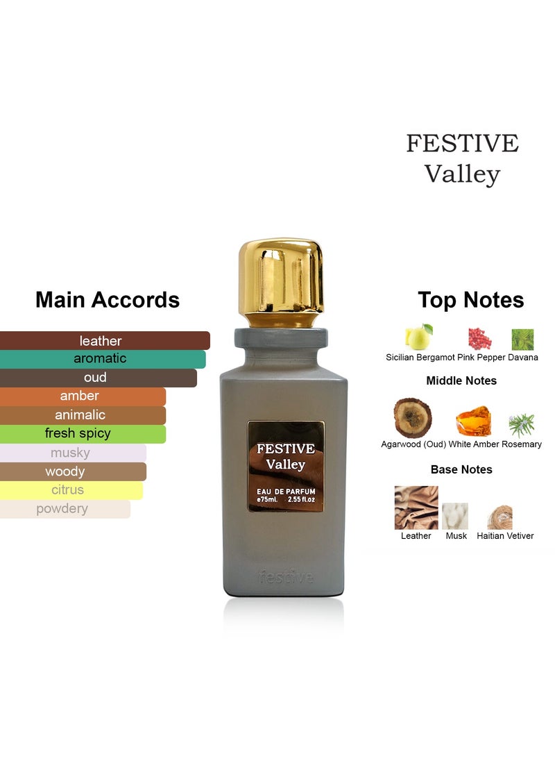 Festive Gallery Eau De Perfume, Premim Quality Imperial Valley Fragrance UNISEX, for both Men and Women 75ml With Premium Box.Valley by Festive  - Image 3