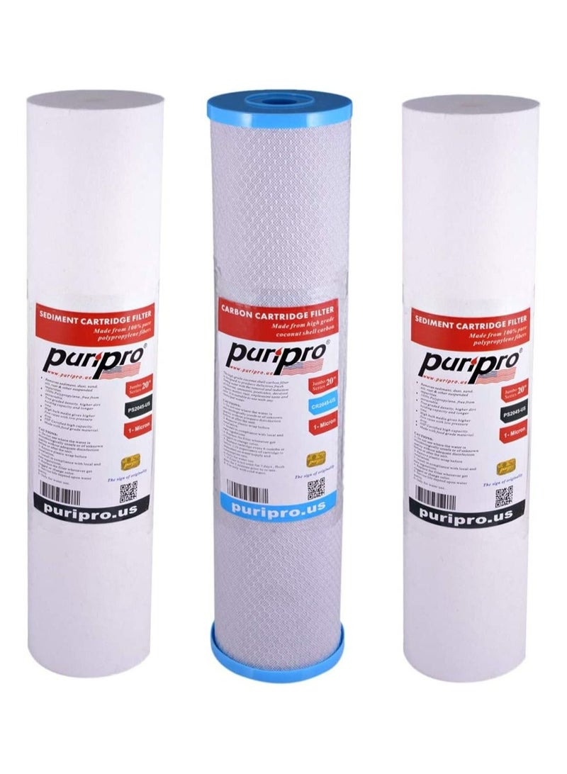 PuriPro Water Filter Cartridge Filter Replacement Set For Whole House Filtration Big Blue Jumbo Housing For Villa And Restaurants - Image 1