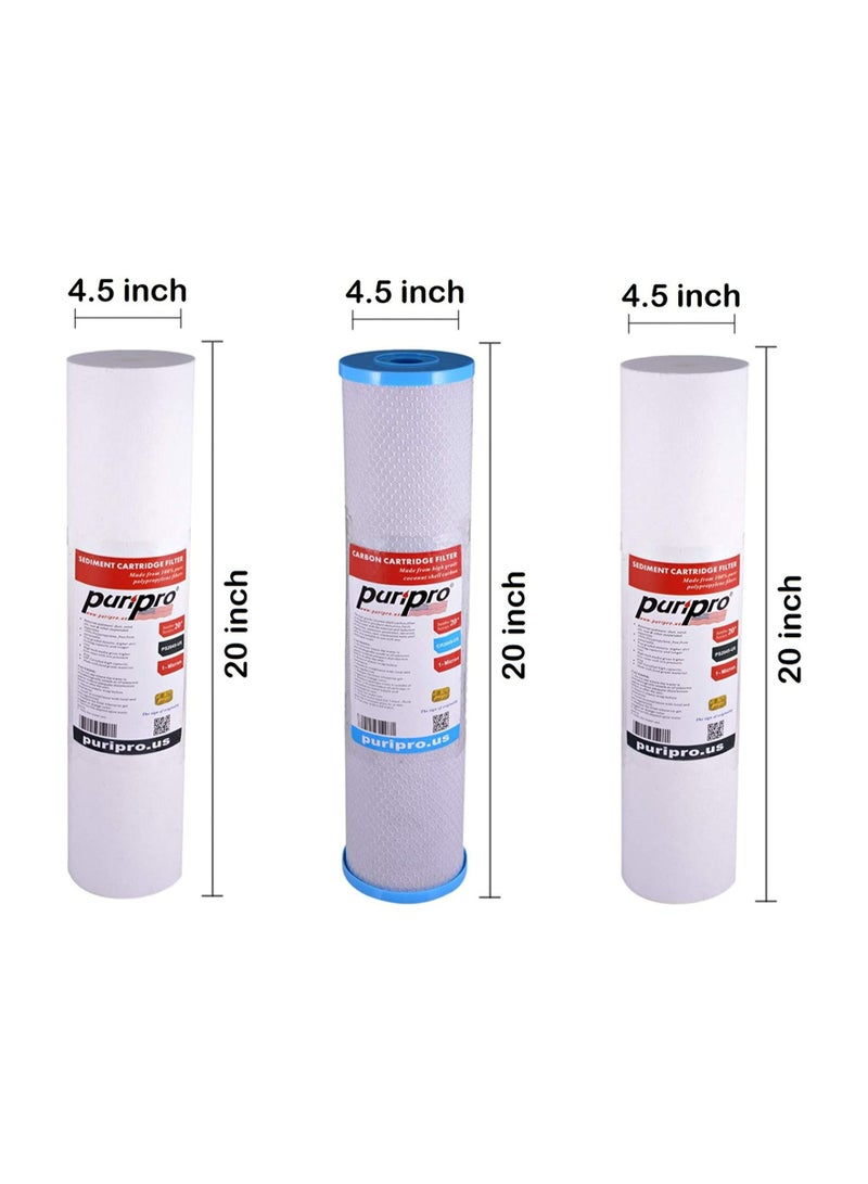 PuriPro Water Filter Cartridge Filter Replacement Set For Whole House Filtration Big Blue Jumbo Housing For Villa And Restaurants - Image 2