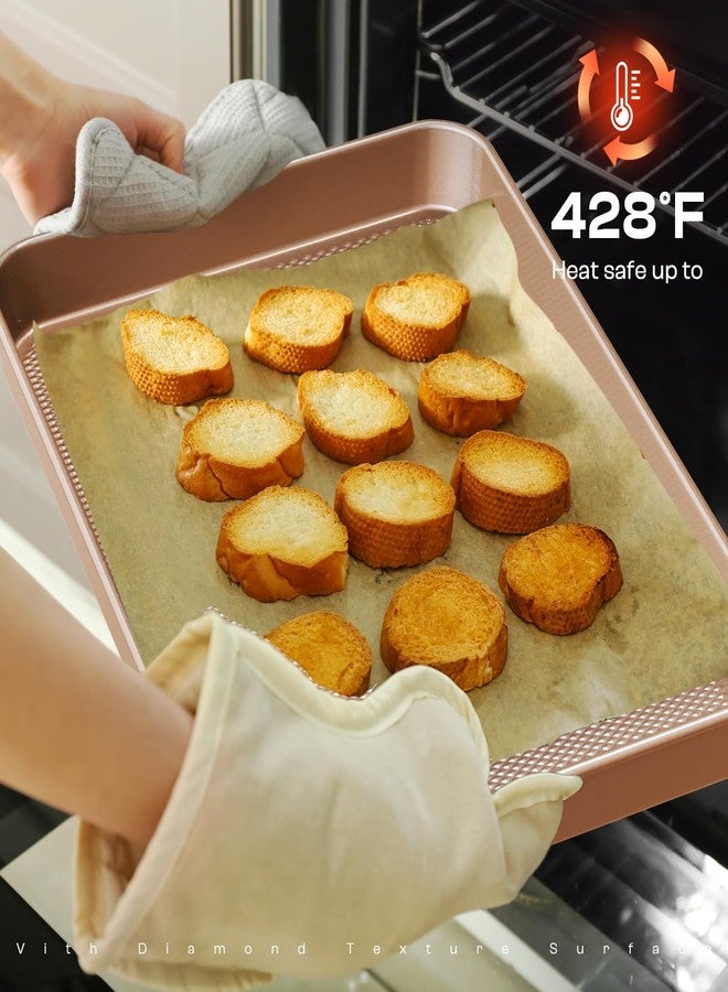 Slow Slog Baking Pans Set 8-Piece Bakeware Sets, Baking Sets for Cooking Nonstick Oven Pan Set, Baking Sheet Set, Cookie Sheets for Baking, Muffin Pan, Cookie Sheets (Ceramic Coated Gold) - Image 5