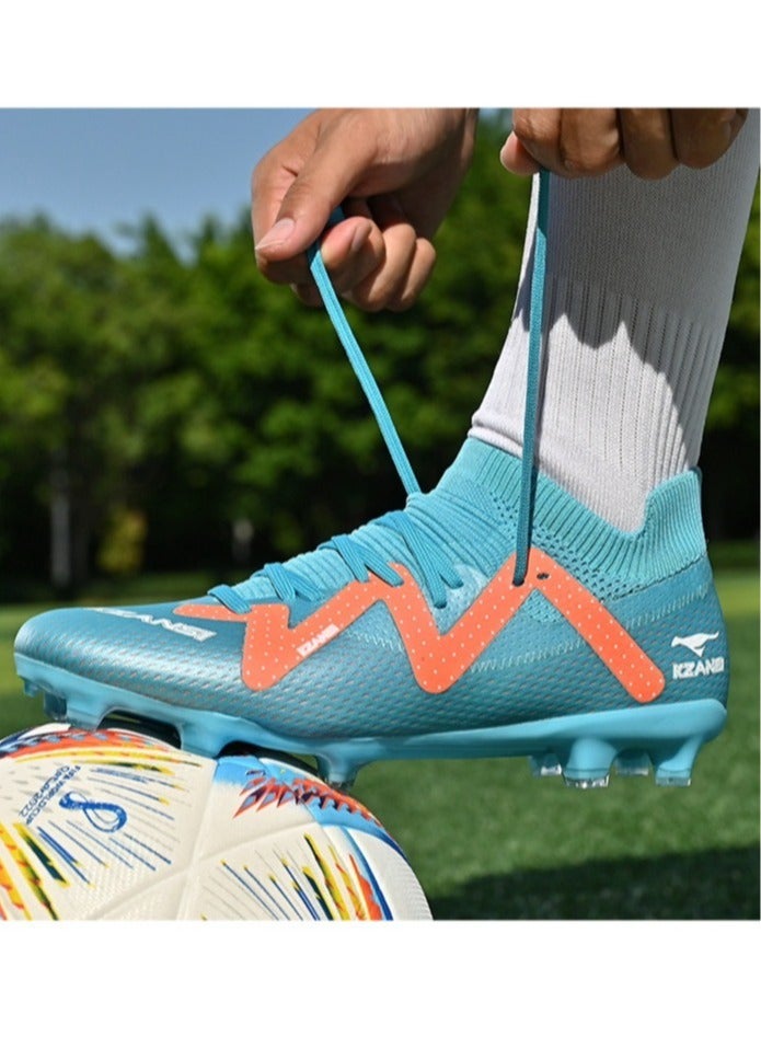SKT Shiketro Adult Non-Slip Professional Training Football Shoes, Fold-Resistant And Non-Deformable, High-Top Protective Breathable Long-Spike Shoes, Suitable For Men And Women On Artificial Grass - Image 2