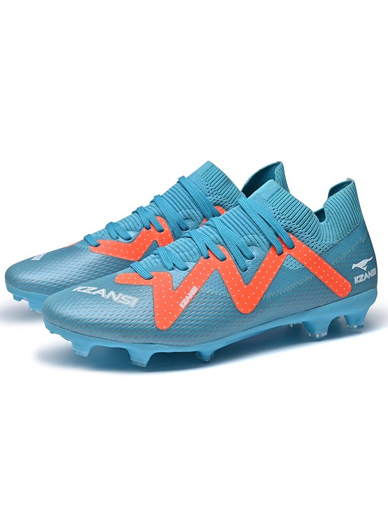 SKT Shiketro Adult Non-Slip Professional Training Football Shoes, Fold-Resistant And Non-Deformable, High-Top Protective Breathable Long-Spike Shoes, Suitable For Men And Women On Artificial Grass - Image 1