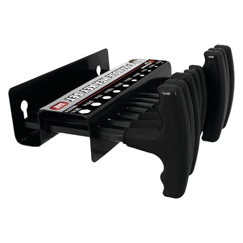 Performance Tool W80274 10-Piece SAE T-Handle Allen Wrench Set, Long Arm Hex Key Wrench Set - Image 3