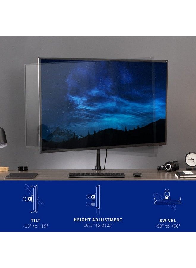 vivo Black Ultra Wide Screen Tv Desk Mount For Up To 55 Inch Screens Full Motion Height Adjustable Single Television Stand Standv155C  - Image 4