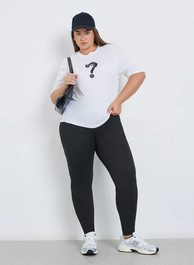 ستايلي ليقنز بمقاس كبير وخصر مطاطي