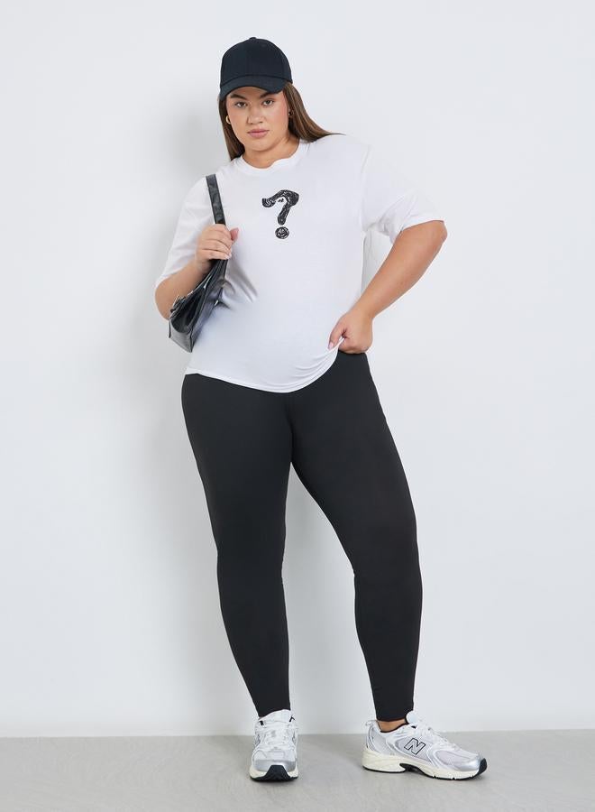 ستايلي ليقنز بمقاس كبير وخصر مطاطي - Image 1