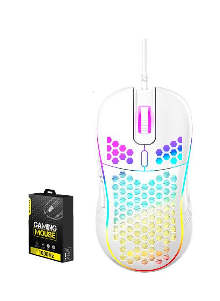 Gaming Mouse,Gaming Mice Honeycomb Hollow Design Ergonomic Wired Mouse with RGB Backlight,up to 7200 DPI,RGB Gaming Mouse for Mac, Laptop,Computer,PC  - Image 1