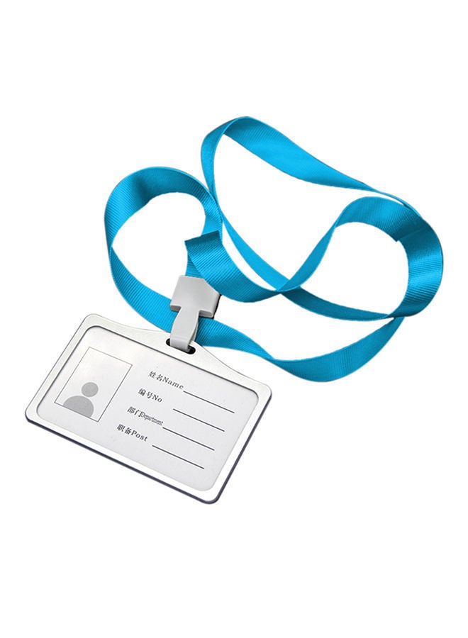 NIBEMINENT Horizontal Style Lanyard ID Card Holder Blue