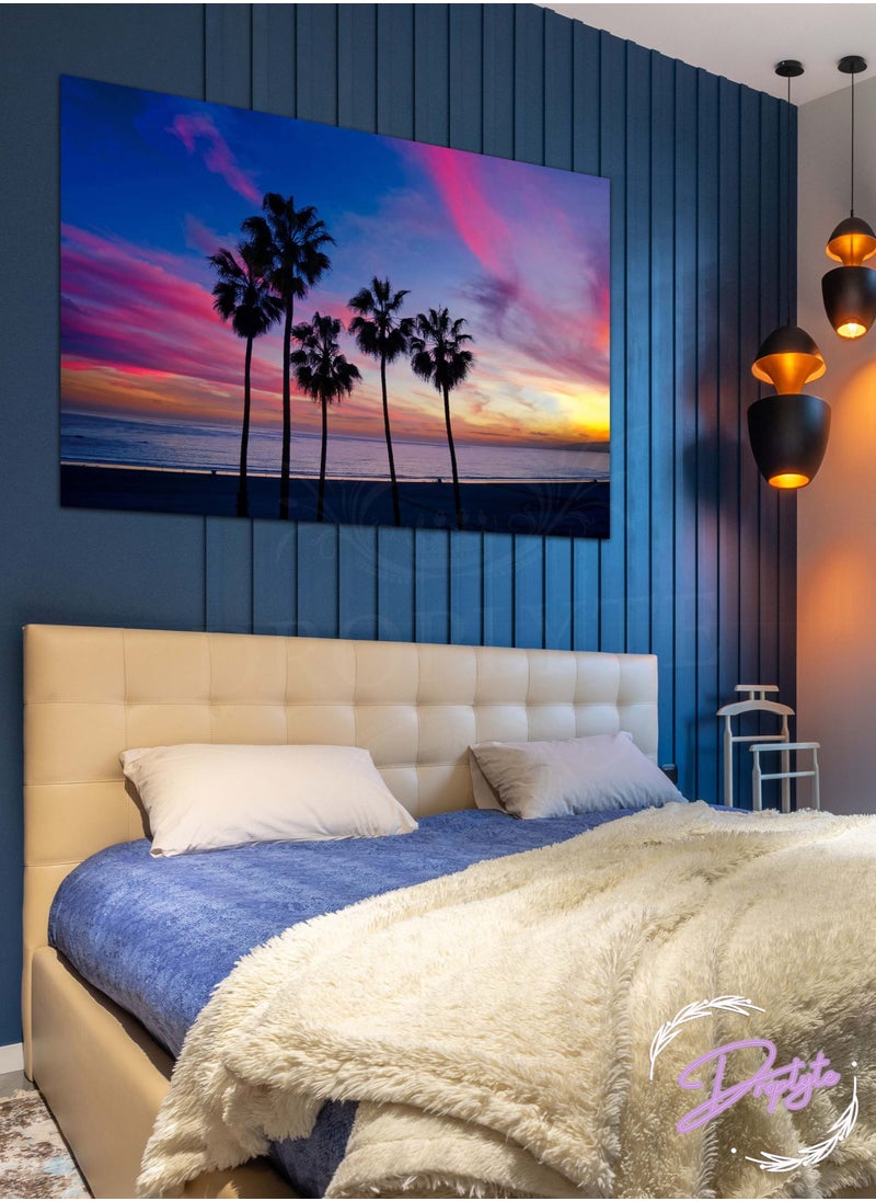 Droplyte - Palm Trees at the Beach Decorative Wall Art Wall Decor Card Board MDF Home Decor  For Drawing Room, Living Room, Bedroom, Kitchen or Office 60CM x 40CM - Image 1