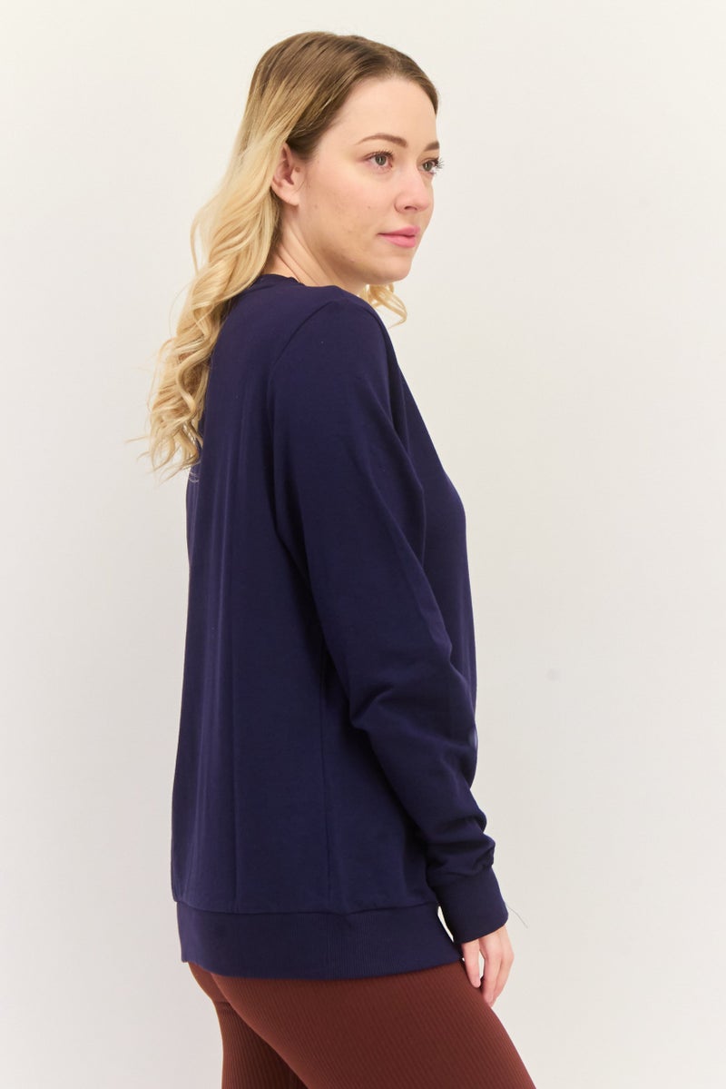PUMA Women Sportswear Fit Long Sleeves Outdoor Sweatshirt, Navy  - Image 4