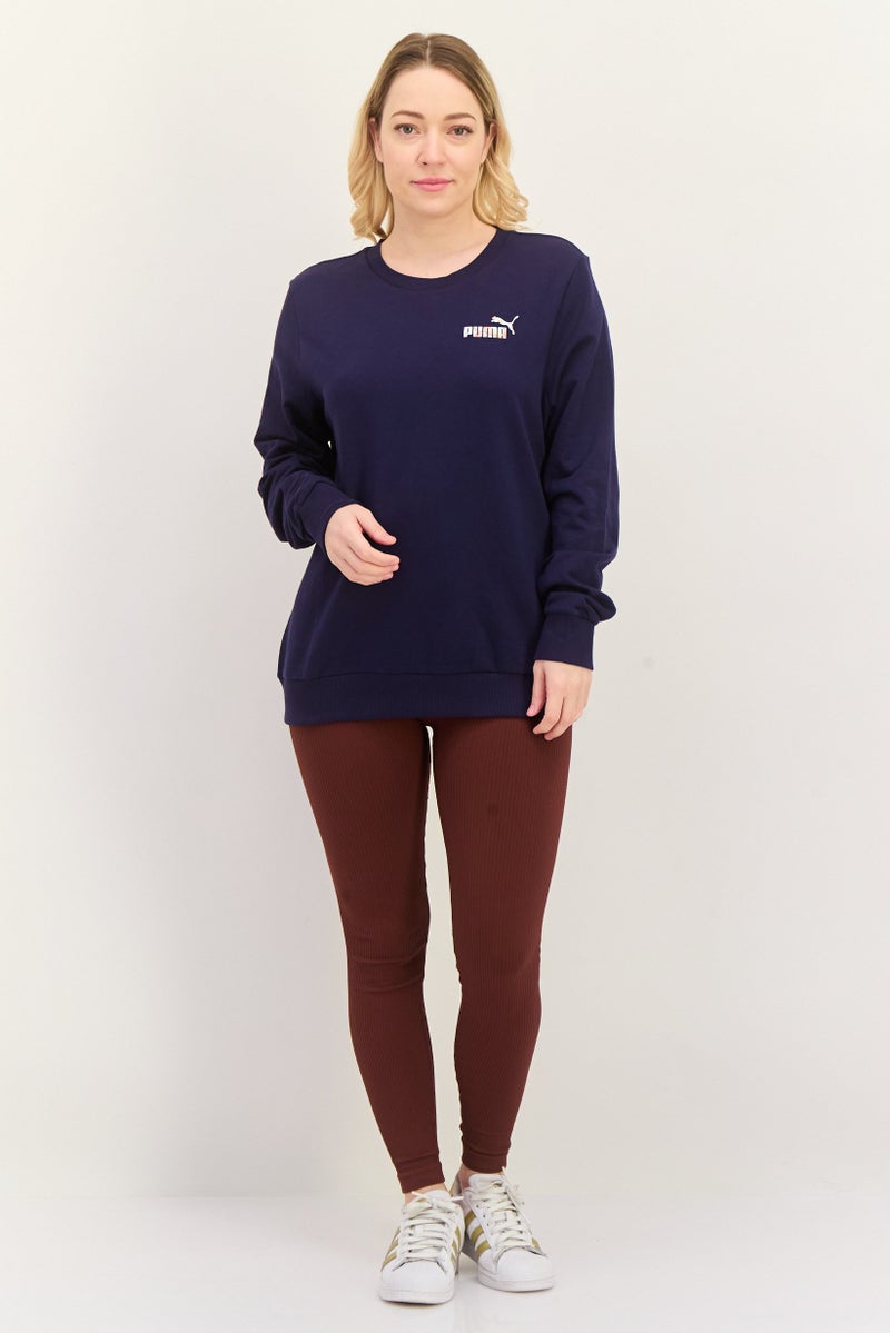 PUMA ملابس رياضية نسائية بأكمام طويلة مناسبة، خارجية، سويت شيرت، كحلي - Image 2