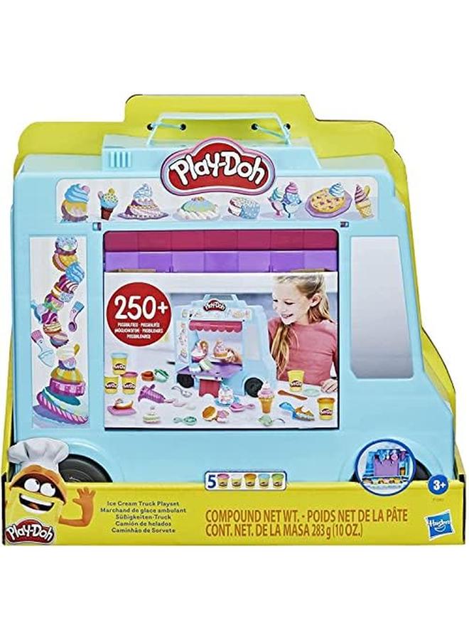 بلاي دوه مجموعة لعب شاحنة الآيس كريم، لعبة التظاهر للأطفال بعمر 3 سنوات فما فوق، مع 20 أداة، و5 ألوان مركبة للتشكيل، وأكثر من 250 مجموعة محتملة - Image 4
