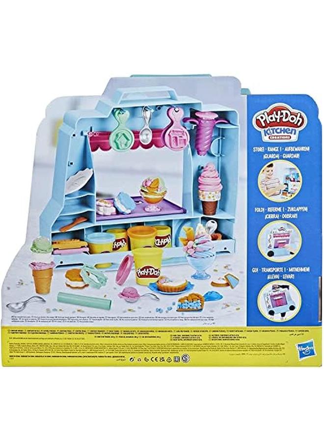 بلاي دوه مجموعة لعب شاحنة الآيس كريم، لعبة التظاهر للأطفال بعمر 3 سنوات فما فوق، مع 20 أداة، و5 ألوان مركبة للتشكيل، وأكثر من 250 مجموعة محتملة - Image 3