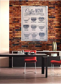 HOME TASTE Hometaste Wooden Wall Hanging Coffee Frame Wall Decorative Coffee Frame Coffee Manu Frame For Bar Restourent Wooden Wall Hanging Frame For Home Wooden Coffee Frame (02) 