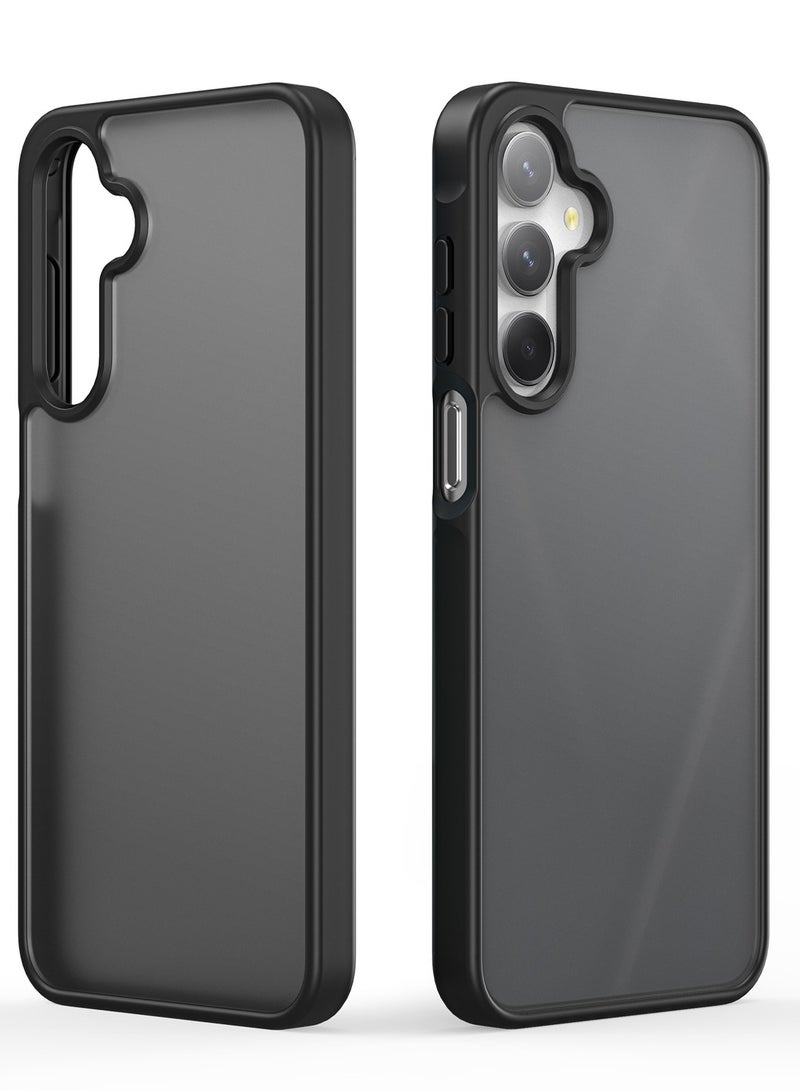 دوكس دوتشيز جراب يند دوكس دوكيس شفاف غير لامع مطفي مضاد للاصفرار [غطاء خلفي صلب من البولي كربونات ومن السيلكون ] جراب واقٍ مقاوم للصدمات متوافق مع  Samsung Galaxy A16 (أسود) - Image 1