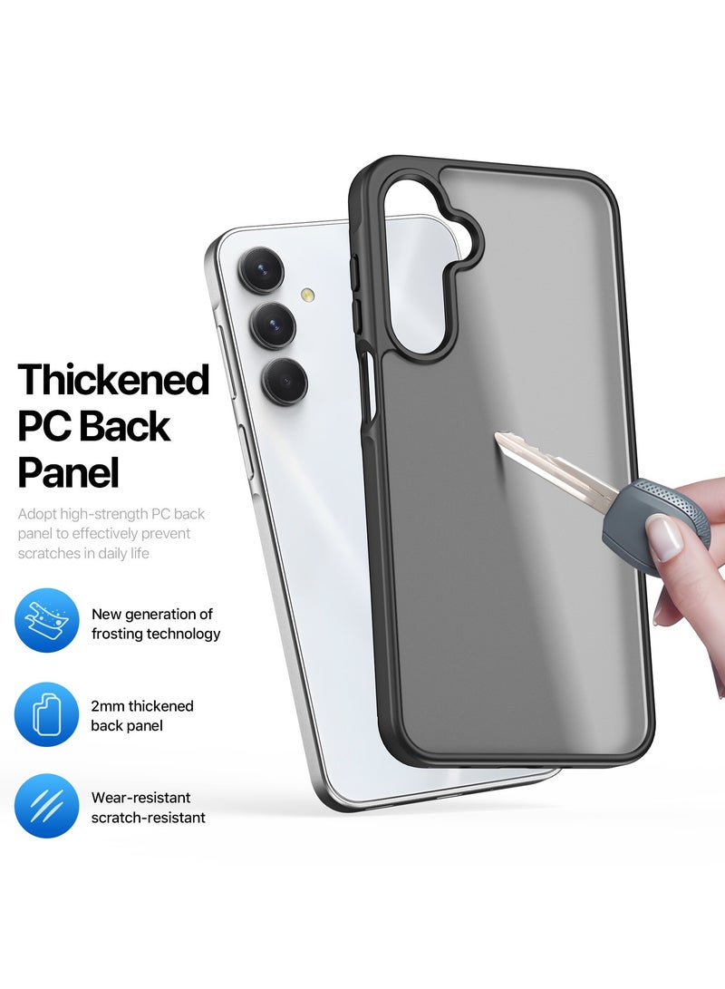 دوكس دوتشيز جراب يند دوكس دوكيس شفاف غير لامع مطفي مضاد للاصفرار [غطاء خلفي صلب من البولي كربونات ومن السيلكون ] جراب واقٍ مقاوم للصدمات متوافق مع  Samsung Galaxy A16 (أسود) - Image 3