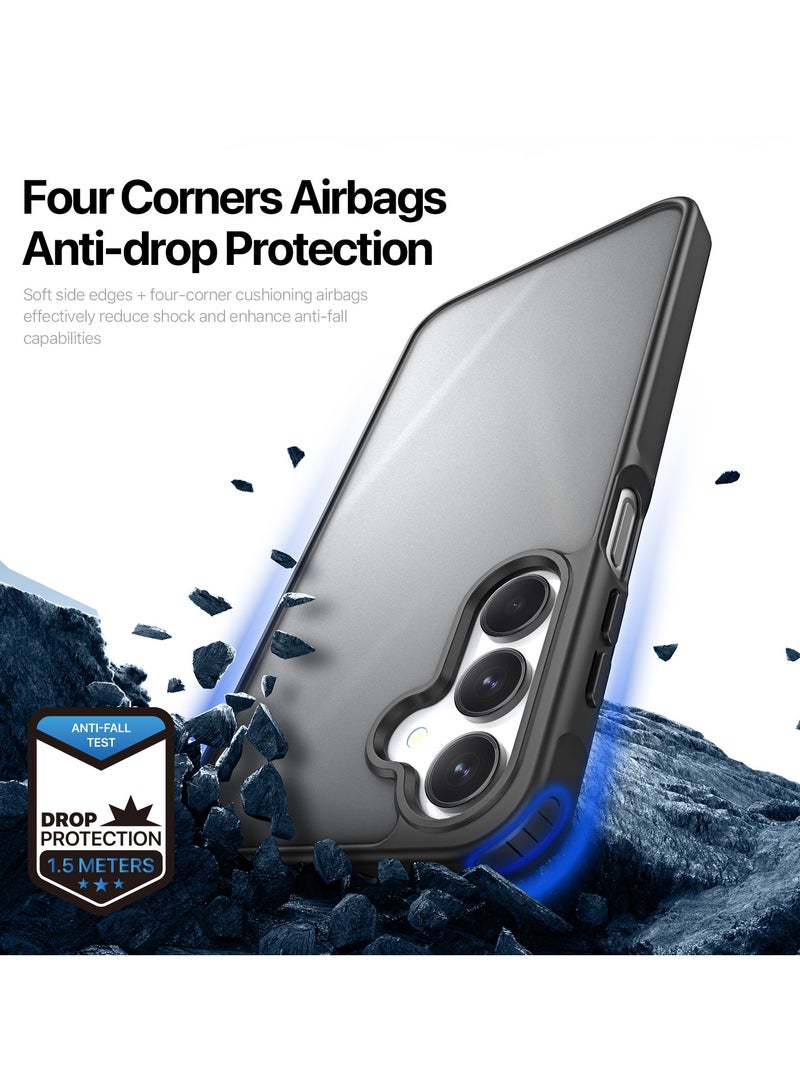 دوكس دوتشيز جراب يند دوكس دوكيس شفاف غير لامع مطفي مضاد للاصفرار [غطاء خلفي صلب من البولي كربونات ومن السيلكون ] جراب واقٍ مقاوم للصدمات متوافق مع  Samsung Galaxy A16 (أسود) - Image 4