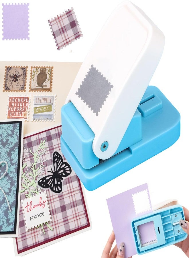 CYFUN DESIGN Square Punch, 1 inch Square Postage Stamp Punch, Stamp Puncher, Portable Lever Craft Hole Punches for Paper Crafts, Stamps Cutter Hole Punches, Paper Punches for Crafting DIY Project Scrapbooking - Image 1