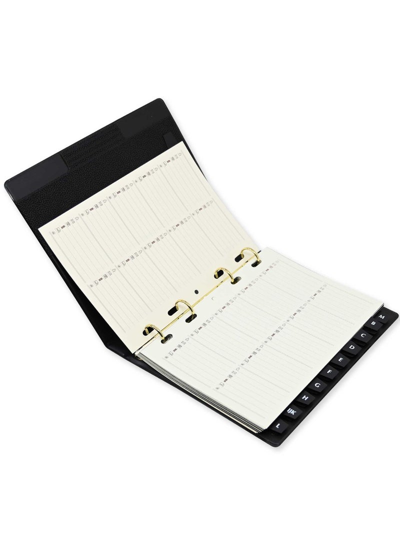 FIS 2 Pieces Telephone Address Book with Index (A to Z) Colour Hellas Black - UATL082BK - Image 1