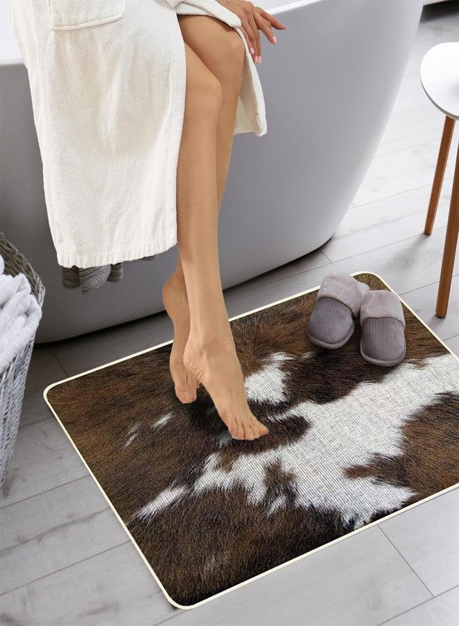 TOMWISH Cow Print Rug,Cowhide Kitchen Mat Kitchen Mats for Floor 2 Piece Christmas Farmhouse Western Cow Front of Sink Non Skid for Floor Runner Rug Accessories 17"X47"+17"X27" - Image 5