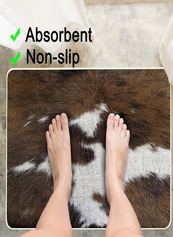 TOMWISH Cow Print Rug,Cowhide Kitchen Mat Kitchen Mats for Floor 2 Piece Christmas Farmhouse Western Cow Front of Sink Non Skid for Floor Runner Rug Accessories 17"X47"+17"X27" - Image 3