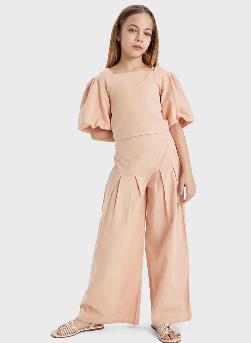 DeFacto Girl Wide Leg Wide Leg Cotton Trousers