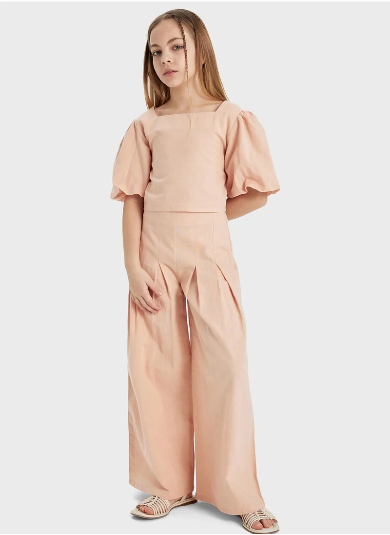 DeFacto Girl Wide Leg Wide Leg Cotton Trousers