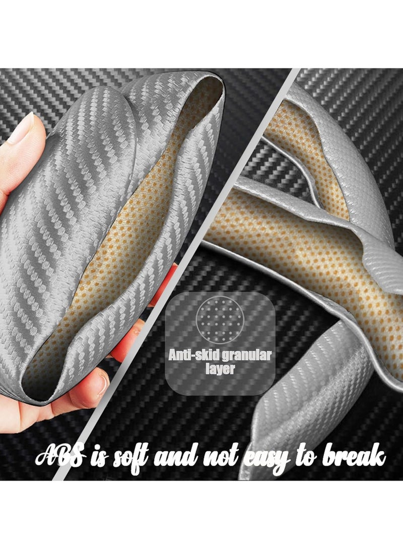 Generic Universal Fit Carbon Fiber Steering Wheel Cover – Non-Slip and Safe for Men & Women, Grey – Premium Car Interior Accessory for Enhanced Grip and Style - Image 5
