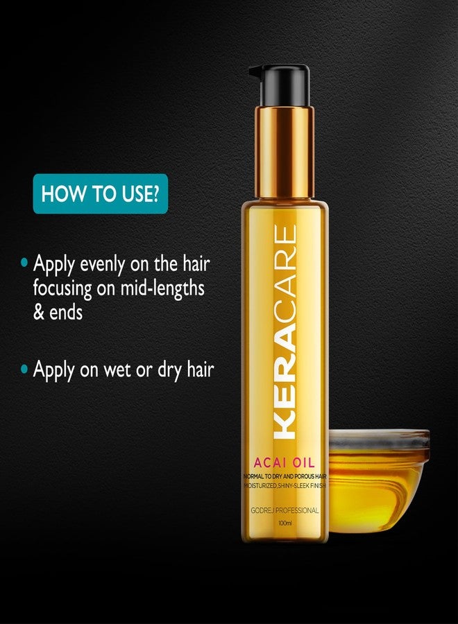 Godrej Professional Keracare Acai Oil (100ml) | Paraben and Sulphate-free | Infused with Acai Berries and Antioxidants | Revive Dry and Porous hair - Image 3