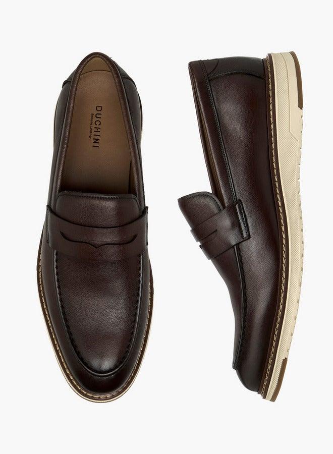 DUCHINI Men's Solid Slip-On Loafers - Image 3