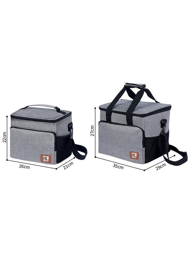 HuHa Large Capacity Waterproof Insulated Bag Outdoor Picnic Portable Bento Pack, Style: 12L Gray Small - Image 3