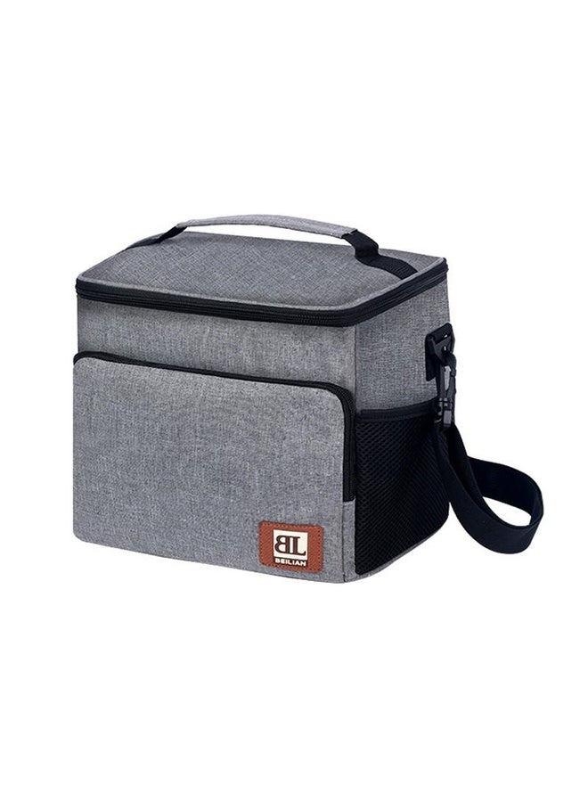 HuHa Large Capacity Waterproof Insulated Bag Outdoor Picnic Portable Bento Pack, Style: 12L Gray Small - Image 1