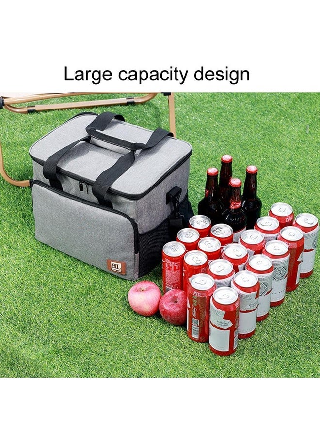 HuHa Large Capacity Waterproof Insulated Bag Outdoor Picnic Portable Bento Pack, Style: 12L Gray Small - Image 5