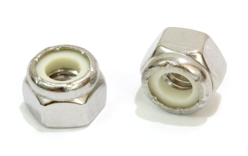 Bolt Dropper 3/8"-16 Nylon Insert Lock Nut (100 Pieces) Stainless Steel Finish Hex Lock Nuts, 304 (18-8) Stainless Plain Finish Corrosion Resistant Commercial Grade by - Image 1